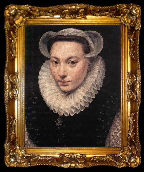framed  POURBUS, Frans the Elder Portrait of a Young Woman fy, ta009-2